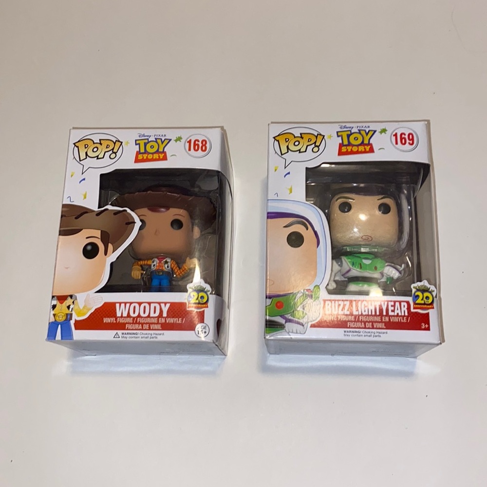 NWT LIMITED EDITION 20TH ANNIVERSARY Buzz Lightyear and Woody Funko Pop set